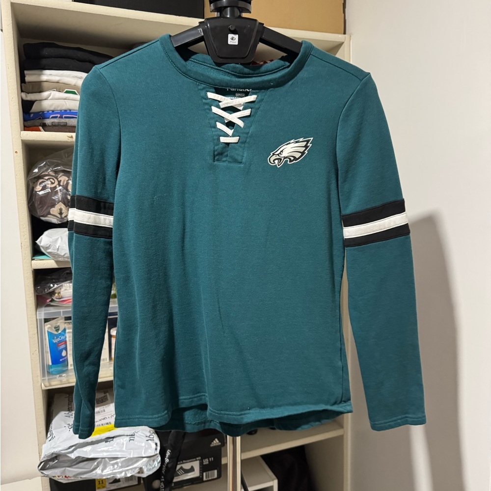 Philadelphia Eagles Fanatics Lace-Up Women's Sweatshirt Shirt